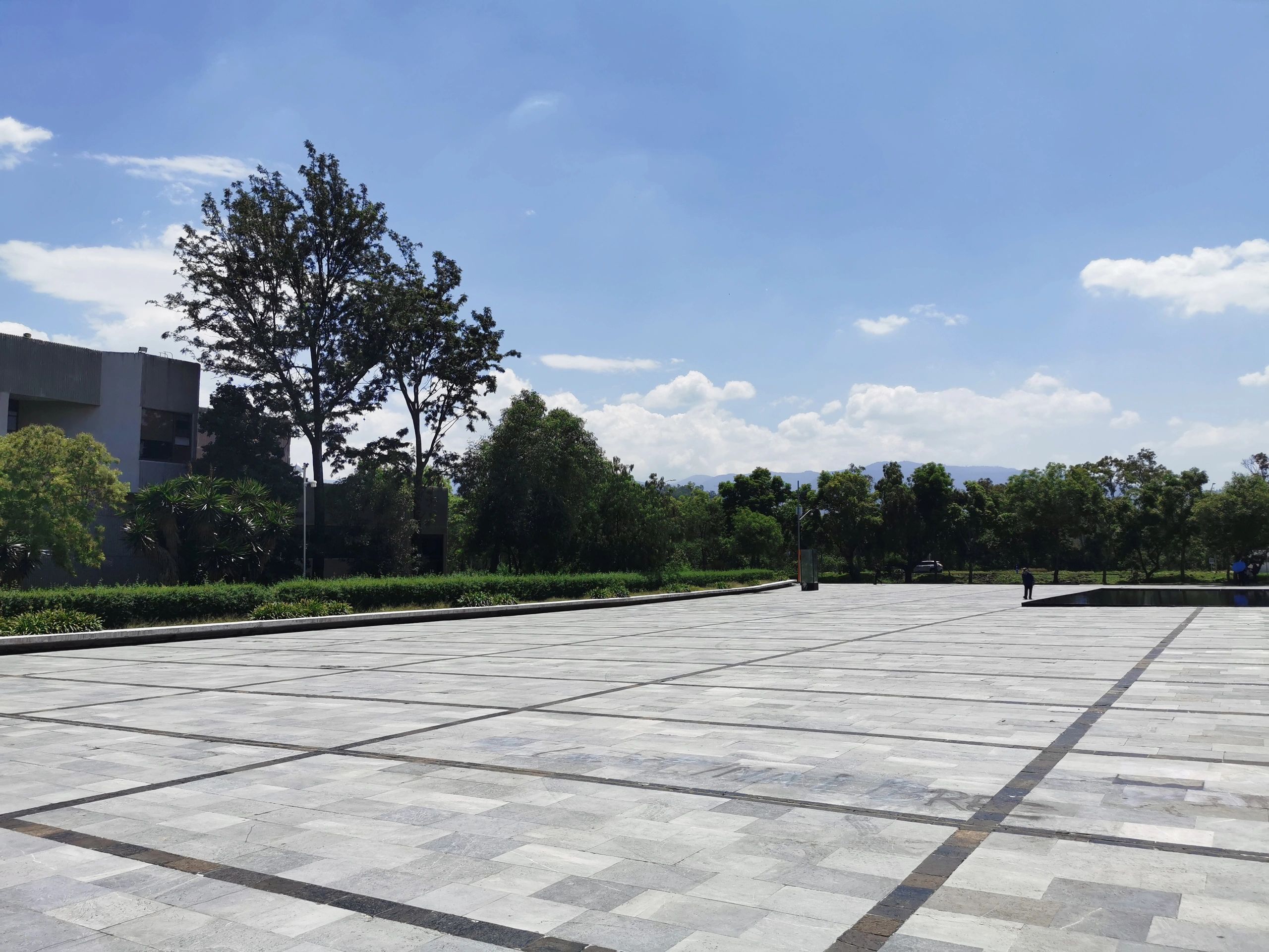 Clean outdoor concrete surface in bright daylight